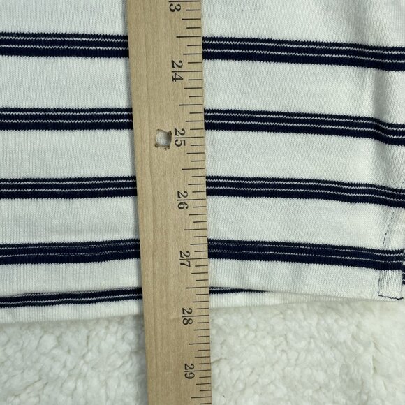 Lands End Cardigan Sweater Womans Size XS (2-4) White Blue Red Heavy Button Up - Picture 4 of 7